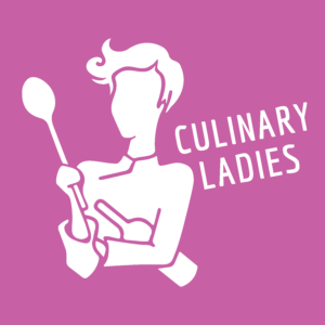 Log Culinary Ladies, Quadrat weis auf fuchsia